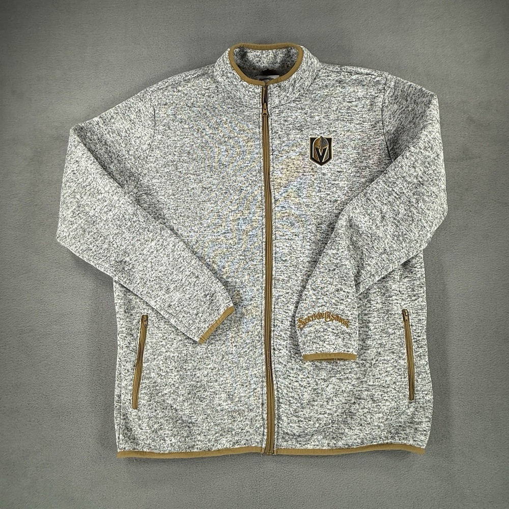 Vegas Golden Knights Full Zip Up Jacket Size XL Pockets Gray Station Casinos **